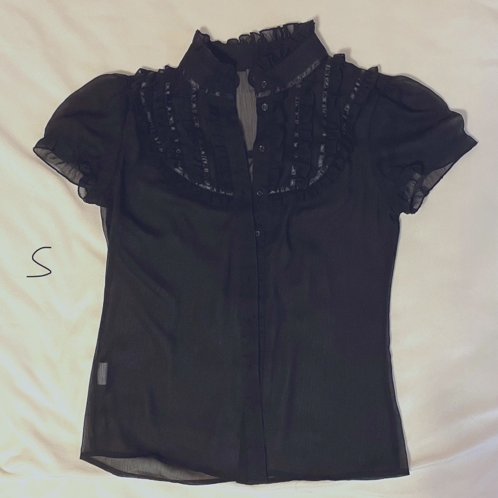 Sheer Black Blouse Small
